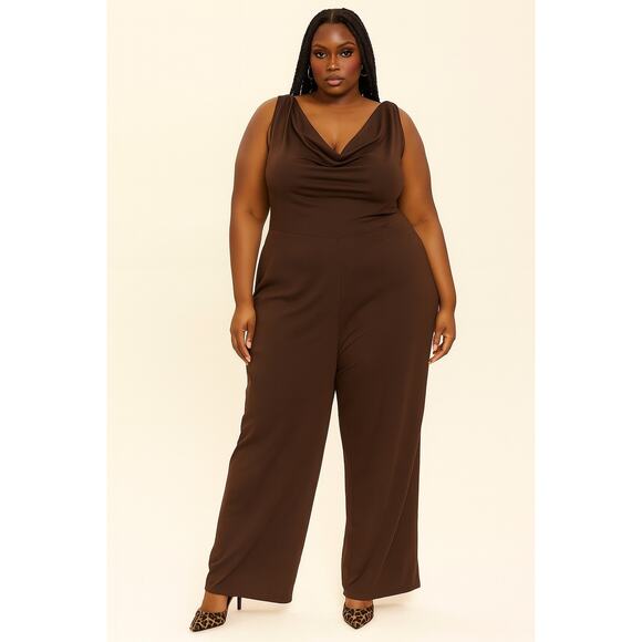 Jill Alexander Chocolate Brown Jumpsuit – Sizes 3X - Picture 2 of 9